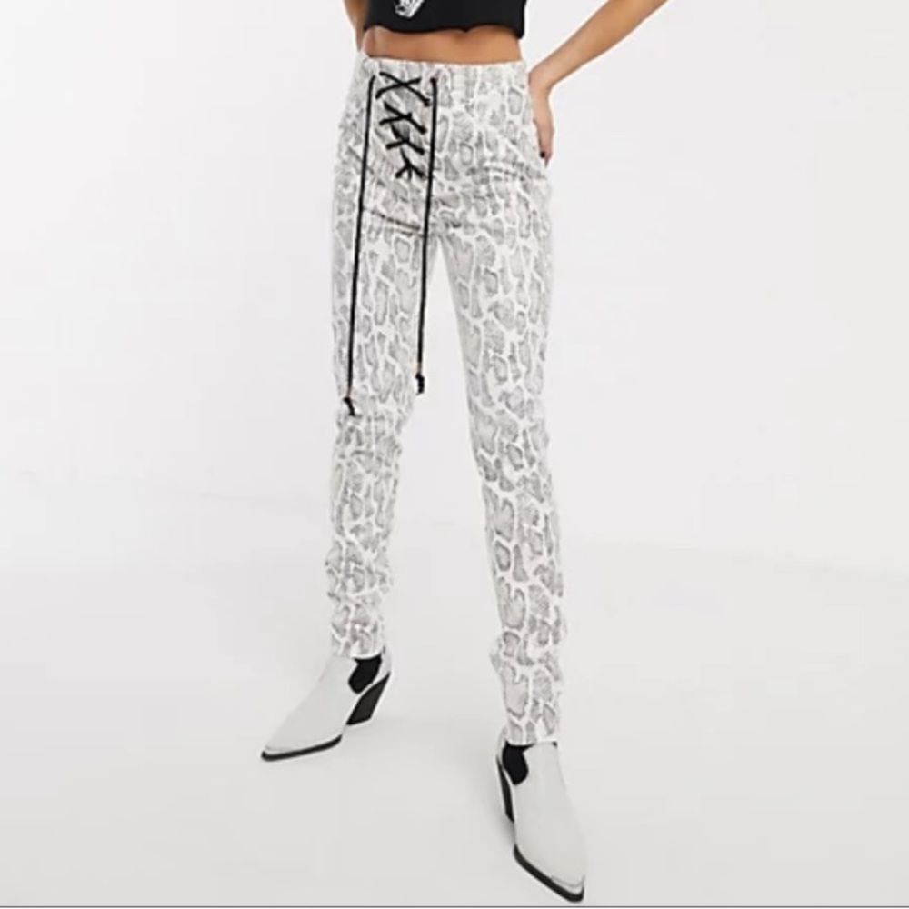Jagger & Stone Hailey Snake Print Lace Up Pants